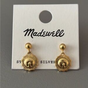 Madewell Gold Textured Drop Earrings